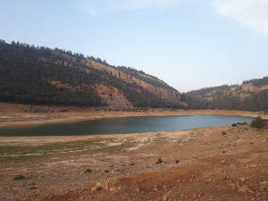 Image of dried lake in Aguelmam Azegza, Morocco, taken in June 2021.